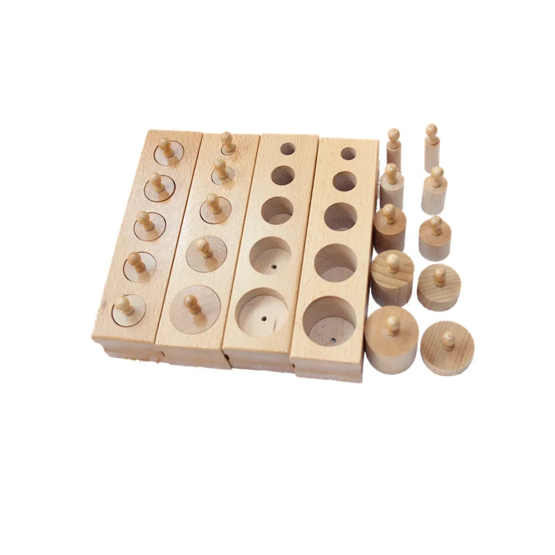 Montessori Wooden Knobbed Cylinder Blocks (Mini Set)