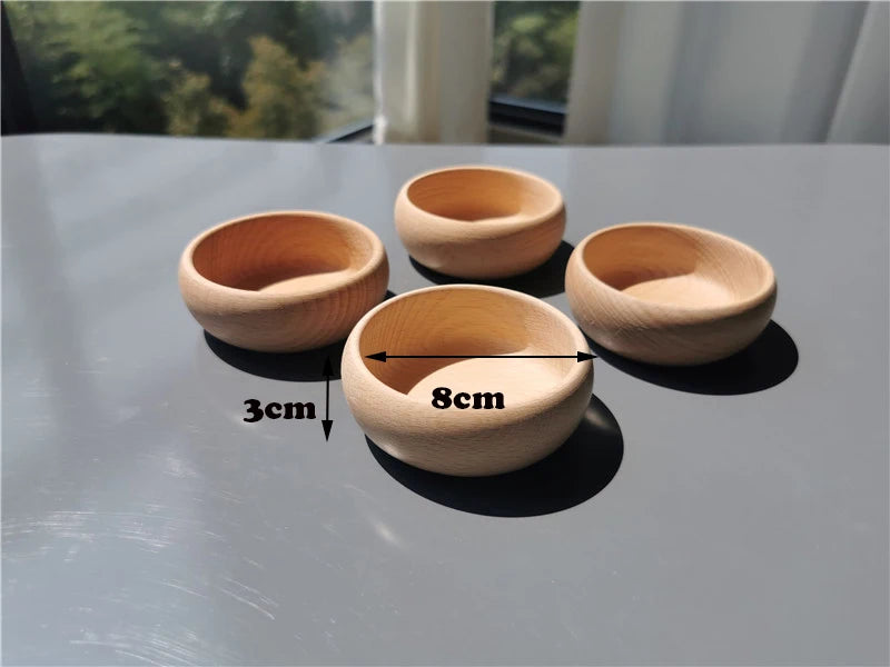 Wood Kitchen Toys Wooden Eggs Unpainted, Kitchen Bowl, Teapot Cups, Toaster, Baguette