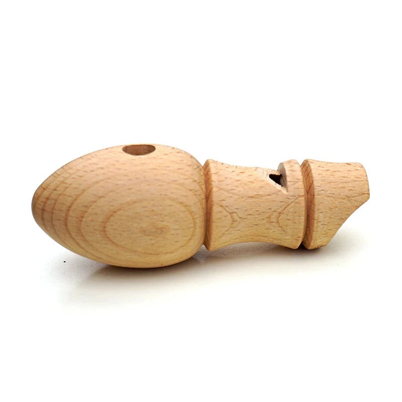 Wooden Train Whistle Bird Call Kids Montessori Musical Toy