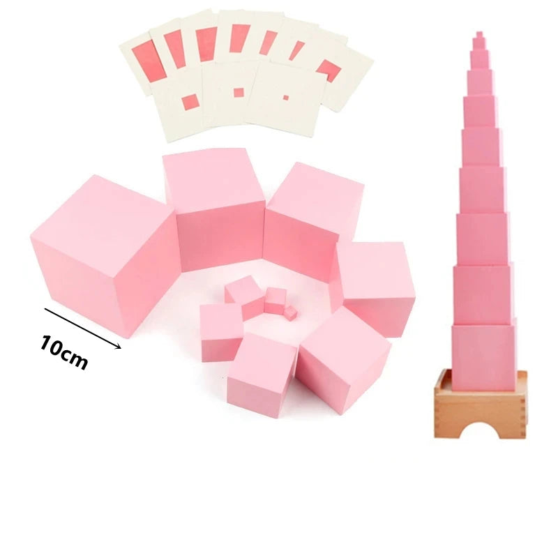 Montessori Pink Tower comes with cards and send option