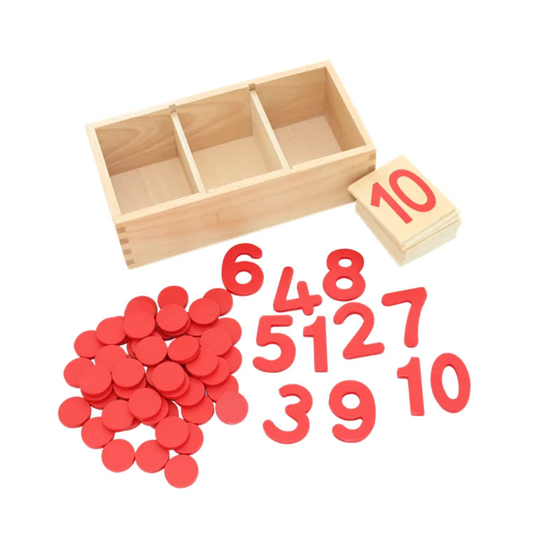 Montessori 1-10 Counting Box with Coins Numbers and Box