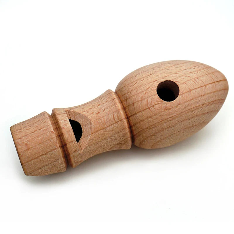Wooden Train Whistle Bird Call Kids Montessori Musical Toy