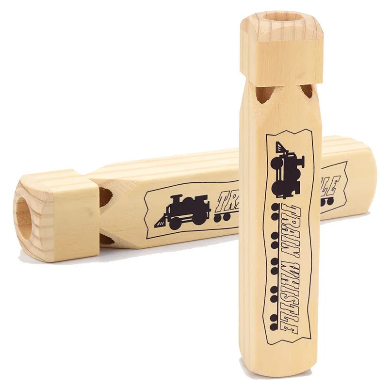 Wooden Train Whistle Bird Call Kids Montessori Musical Toy