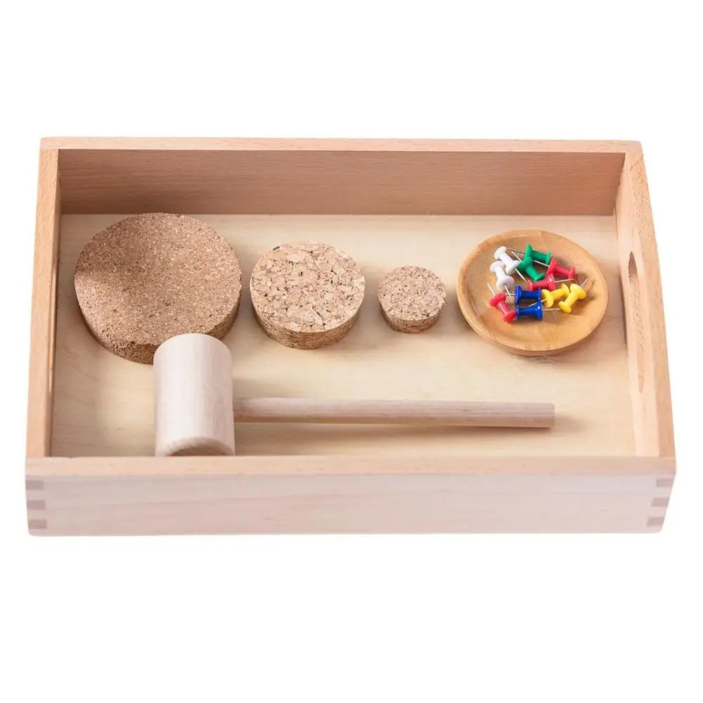 Montessori Fine Motor Skill Practical Life Nailing Activity for Hand-Eye Coordination Exercises