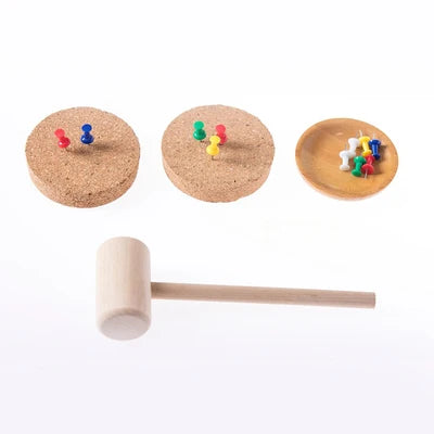 Montessori Fine Motor Skill Practical Life Nailing Activity for Hand-Eye Coordination Exercises