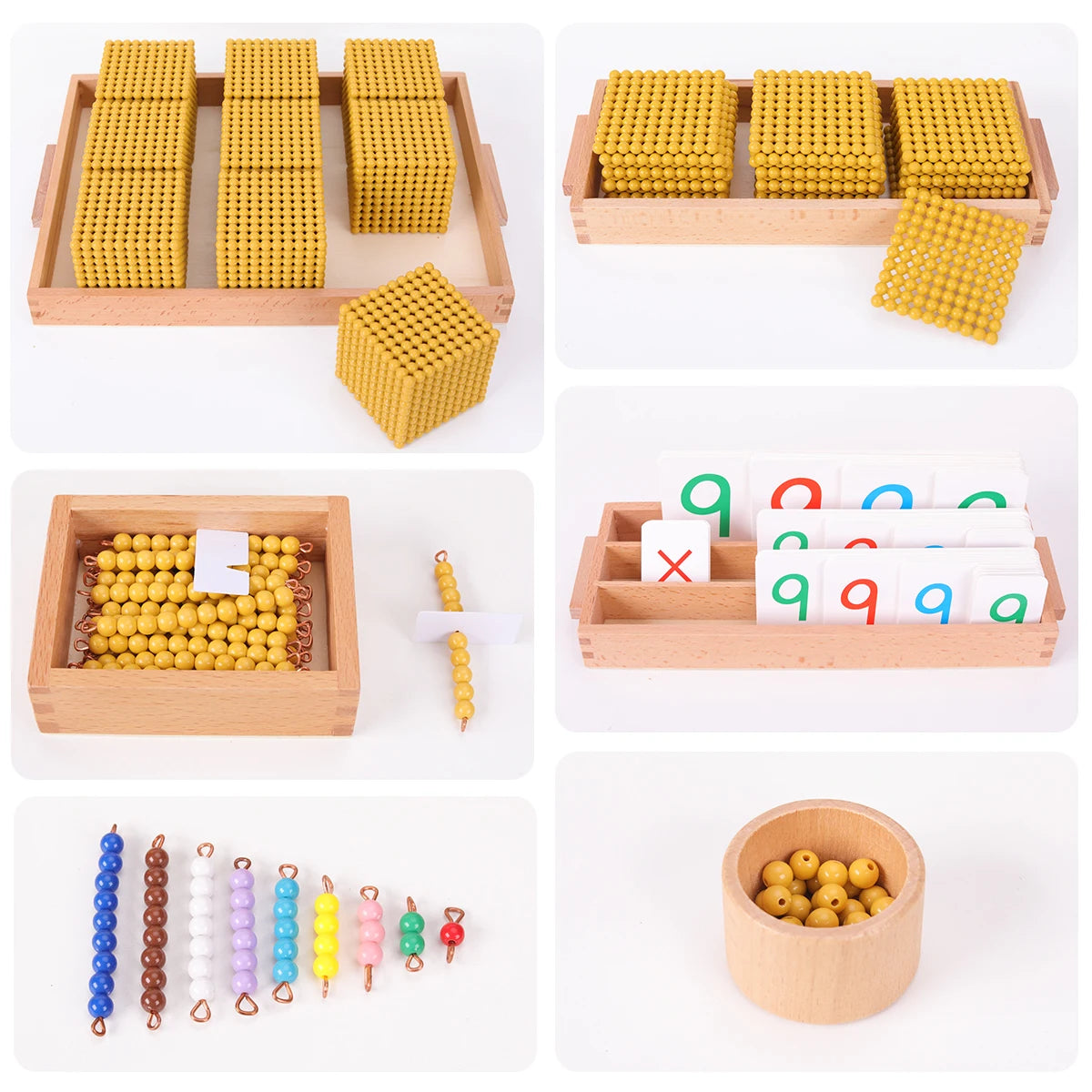 Montessori Golden Beads Mathematics Materials for Decimal System Learning