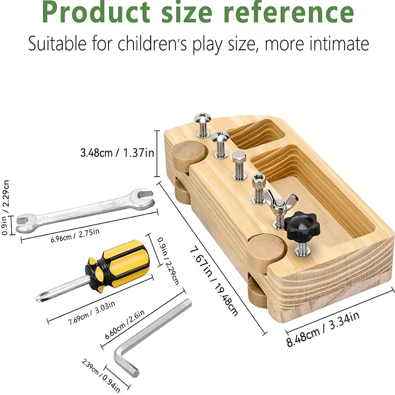 Montessori Bus Screwdriver Motor Skill Development Wooden Sensory Toy For Early Education