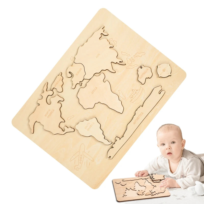 Montessori Seven Continents Wooden Puzzle