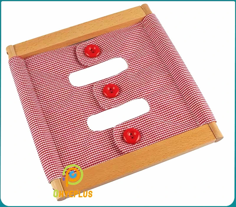 Montessori Daily Life Activity Dressing Frame Wood Clothing Racks Button Zipper Velcro Snap Buckle Basic Skill Learning Tools