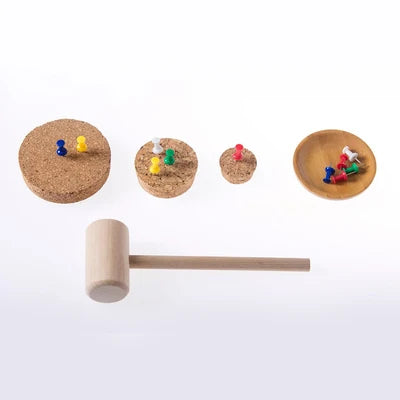 Montessori Fine Motor Skill Practical Life Nailing Activity for Hand-Eye Coordination Exercises