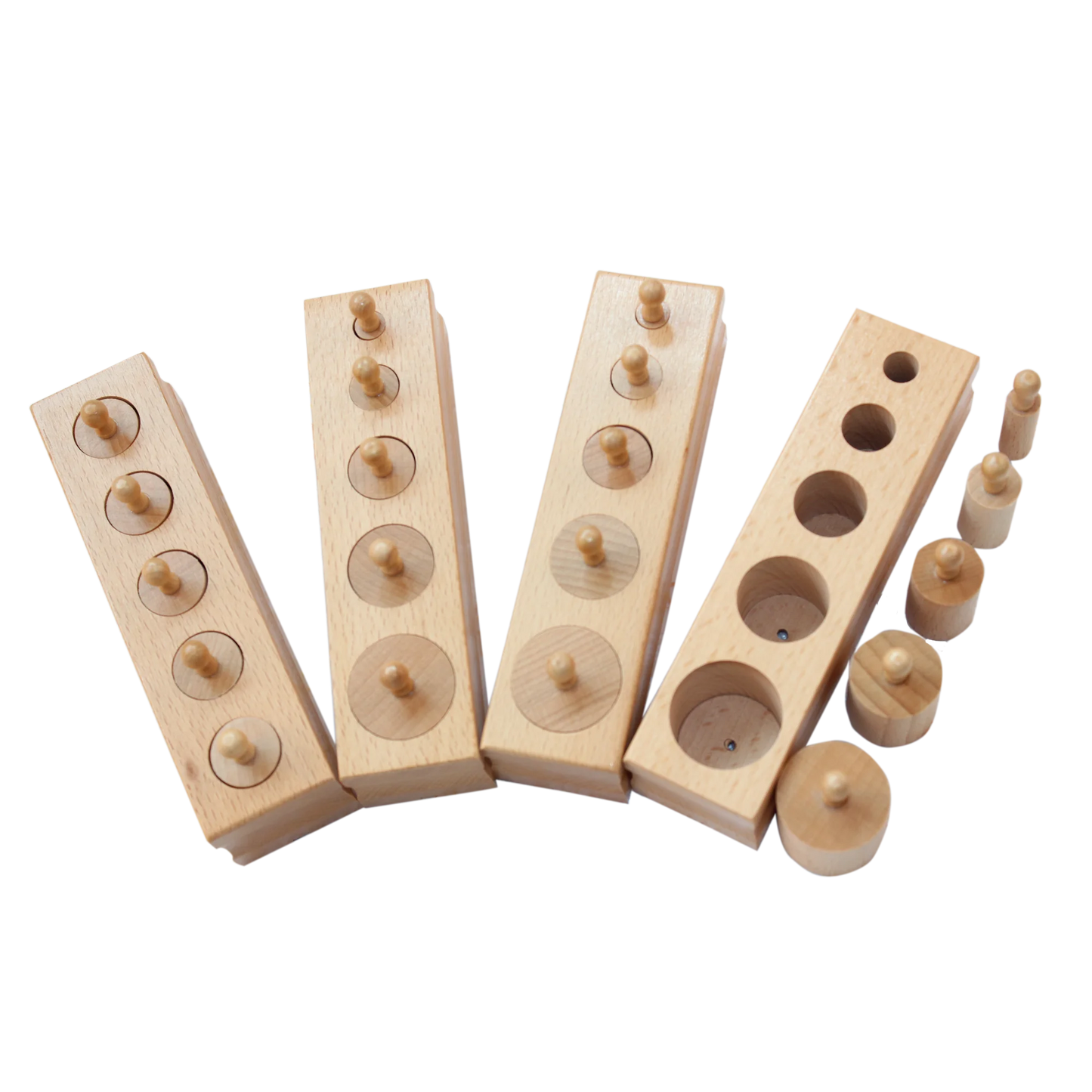 Montessori Wooden Knobbed Cylinder Blocks (Mini Set)