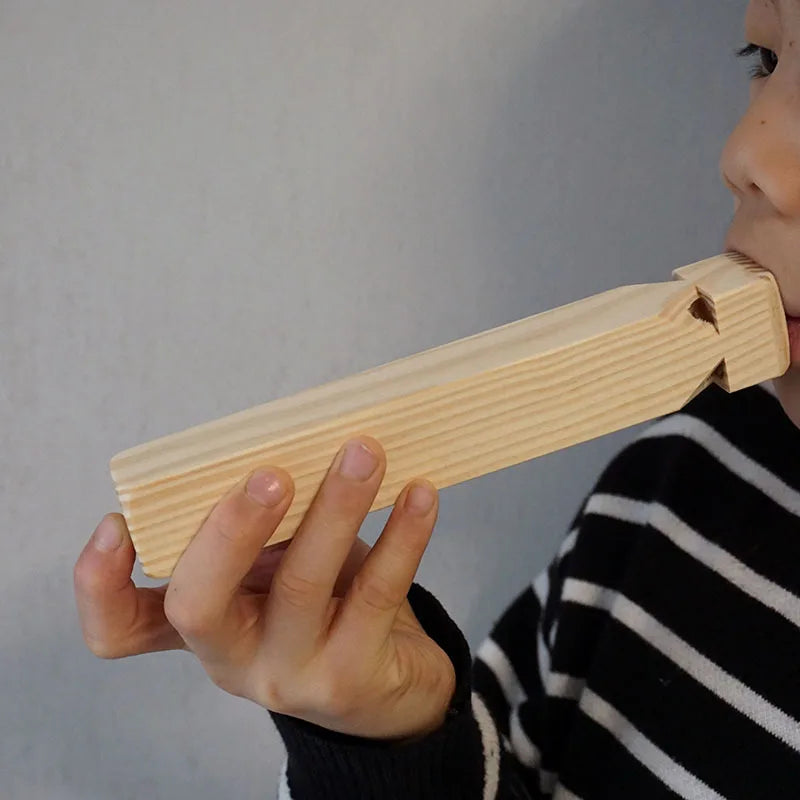 Wooden Train Whistle Bird Call Kids Montessori Musical Toy