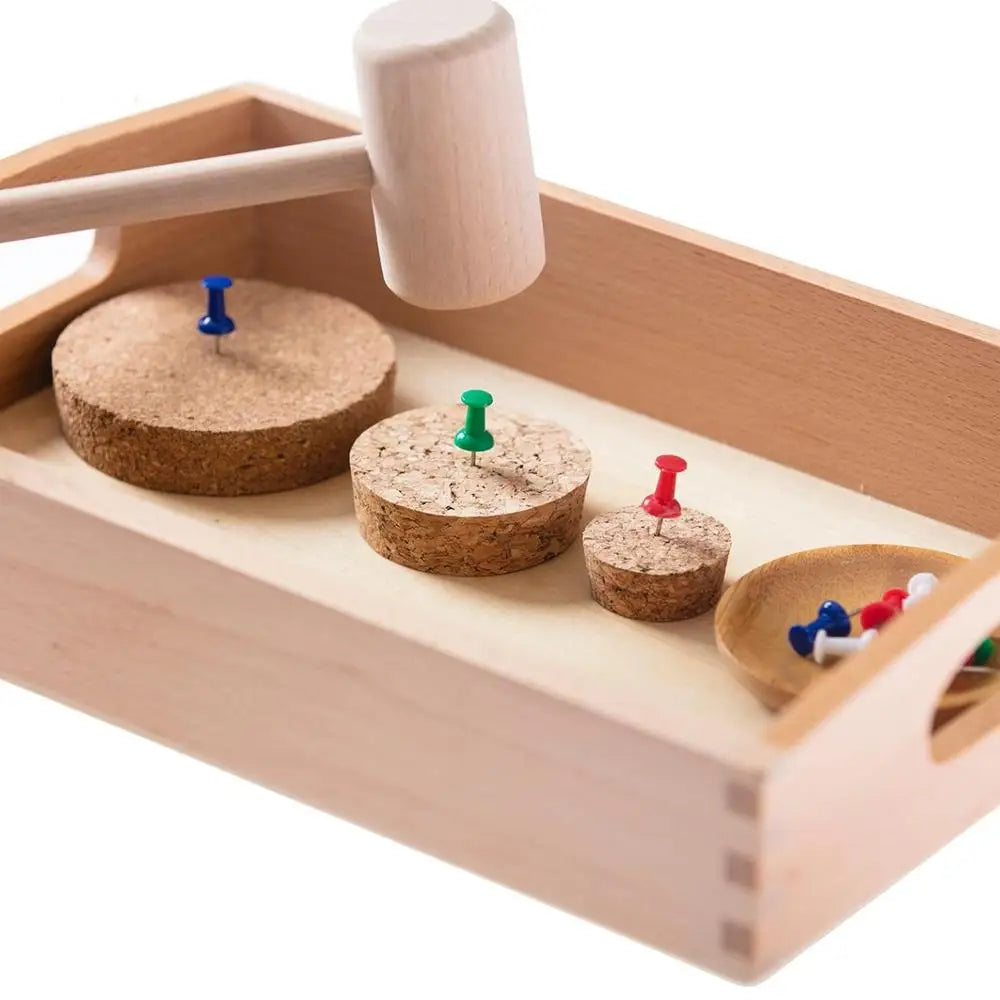 Montessori Fine Motor Skill Practical Life Nailing Activity for Hand-Eye Coordination Exercises