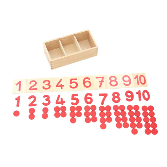 Montessori  1-10 Counting Box with Coins Numbers and Box