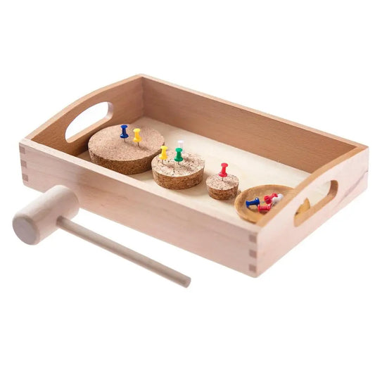 Montessori Fine Motor Skill Practical Life Nailing Activity for Hand-Eye Coordination Exercises